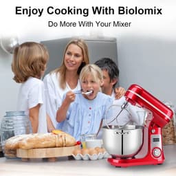 Keukenmachine - Keukenmixer + 3 opzet stukken - Foodprocessor + Deeg haak /Roer stang/ Mengstaaf - 6L - Met Mengkop — thumbnail 2