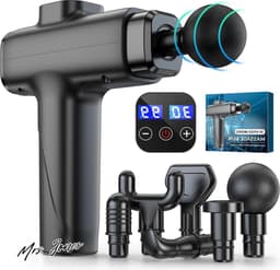 Mrs. Jones Spiermassagepistool Draagbare Spiermassager met Diepe Weefsels Ultrastille 30 Snelheden Optionele Modi Percussiemassageapparaat 8 Massagekoppen LCD-scherm Langdurige Spierontspanning . — thumbnail 1