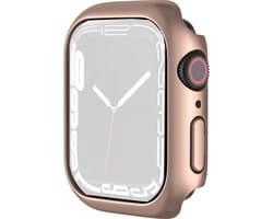 By Qubix - Apple Watch 41mm Hard case (open front) - Rosé goud - Geschikt voor Apple Watch 41mm hoesje - screenprotector - Bescherming iWatch - Bescherm hoesje