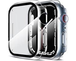 Screenprotector - Hoesje - Geschikt voor Apple Watch 7, Apple Watch 8 - 45 mm - 9H Gehard Glas - Transparant