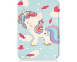 Hoesje Geschikt voor Kobo Clara 2E Hoes Book Case - eReader Hoes Geschikt voor Kobo Clara 2E Hoesje Book Cover - Eenhoorn