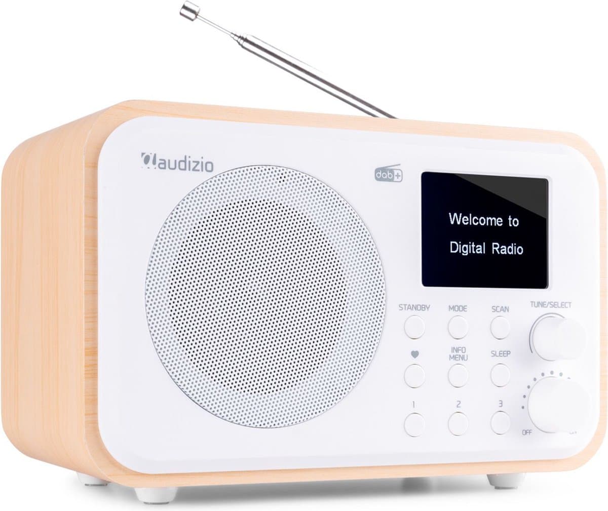 DAB radio met Bluetooth - Audizio Milan - DAB radio retro met accu en FM radio - Wit — afbeelding 1