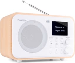 DAB radio met Bluetooth - Audizio Milan - DAB radio retro met accu en FM radio - Wit — thumbnail 1