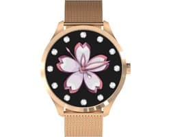 Belesy® Y4 Pro 2022 - Smartwatch Dames - Smartwatch Heren - Android - IOS - Horloge - 1.28 inch - Kleurenscherm - Stappenteller - Bloeddruk - Hartslag - 75+ Wijzerplaten - Sporten - Staal - Goud - Moederdag