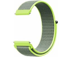 By Qubix - Geschikt voor Garmin bandje - Geschikt voor Garmin Venu / Sq / Sq2 / 2 plus - Sport Loop nylon bandje - Neon groen - Smartwatch bandje 20mm