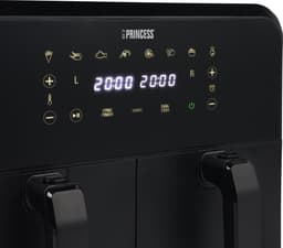 Princess Double Basket Airfryer 182068 - Dubbele Airfryer - 8 liter - 2 manden - XXL - 8 programma’s - 2400W - Dubbele heteluchtfriteuse - Touchscreen - Zwart - 80 °C tot 220°C - Sync functie — thumbnail 7