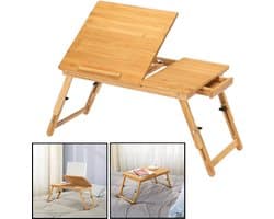 Laptoptafel verstelbaar - Bedtafeltje - Bamboe - Hout - Hoogte verstelbaar & Inklapbaar - Bedtafel voor Laptop - Boek