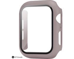EP Goods - Full Cover/Hoesje - Screen Protector - Geschikt voor Apple Watch Series 7, 8 en 9 - 45mm - Hardcase - Protection - Bruin