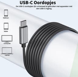 USB-C Oordopjes met Microfoon en Afstandsbediening - DAC Chip - Premium Hi Fi Geluidskwaltieit - Ruisvrij - Geschikt voor alle S24, S23, S22, S21 — thumbnail 2