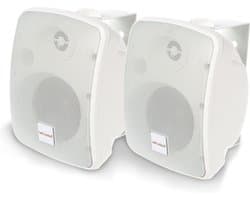 Artsound ASW45.2, Set van 2 waterdichte luidsprekers, 2-weg hifi luidspreker, 10-80 watt, met muurbeugel voor wandmontage, geschikt voor binnen en buiten, terras, tuin, sauna, zwembad, badkamer, kleur: wit