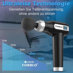 Massagepistool met 20 snelheden en 6 massagekoppen - Elektrisch massageapparaat voor nek en rug - Cadeau voor vrouwen en mannen — thumbnail 2