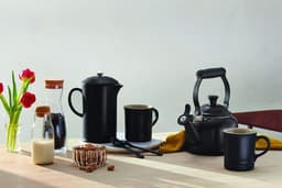 Cafetière French Press van aardewerk - 1 liter - 3-4 kopjes - satijnzwart - Le Creuset stainless steel press — thumbnail 2