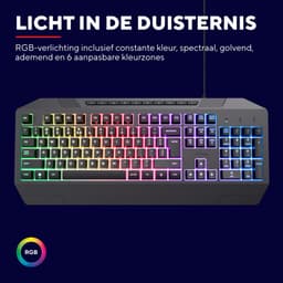 Trust GXT836 Evocx - Gaming Keyboard met Verlichting - RGB-Verlichting - Polssteun - Multimedia toetsen - Qwerty US — thumbnail 11