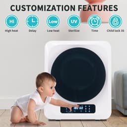 Sweiko Geventileerde wasdroger - 3 kg capaciteit - 850 W - 6 programma-instellingen - Oververhittingsbeveiliging [Energie-efficiëntieklasse G] — thumbnail 17
