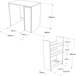 SA1 Badkamerkast | 100% MELAMINE | Walnoot, Wit - Emob - wasmachinekast_enkel - Melamine; Spaanplaat — thumbnail 2