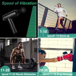Massage Pistool Diep Weefsel Stille Percussie Spier Rug Nek Hoofd Schouder Lichaamshamer Massageapparaat Pijnverlichting 30 Snelheden Zwart — thumbnail 5