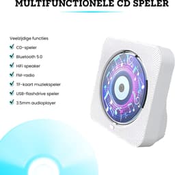 Somstyle 6-in-1 CD Speler met Speaker - Bluetooth - Met USB & Micro SD Ingang - Fm Radio - CD / CD-R / CD-RW - MP3 - Wit — thumbnail 5