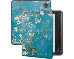 Hoes Geschikt voor Kobo Libra Colour - Luxe E-reader Bescherm Case - Hoesje Book Cover - Bloesem