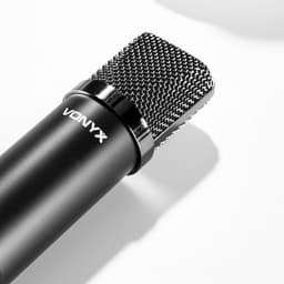 USB microfoon voor pc - Vonyx CM300B - USB studio microfoon incl. tafelstandaard - Zwart — thumbnail 2