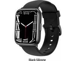 Belesy® LAOS – Smartwatch Dames – Smartwatch Heren – Horloge – 1.78 inch Touchscreen Kleurenscherm – Stappenteller – Hartslag – Zuurstofgehalte – 100+ Sporten – Calorieën – Bluetooth 5.1 – Zwart Siliconen - Moederdag