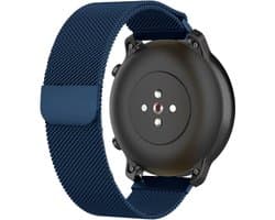 Strap-it Milanees bandje 20mm - luxe smartwatch horlogeband geschikt voor Samsung Galaxy Watch 42mm / Active / Active2 - 40 & 44mm / Galaxy Watch 3 41mm / Gear Sport - Amazfit Bip / GTS 1-2-3-4 / GTR 42mm - blauw