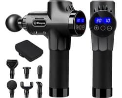Momentum® - Hoge Frequentie Massagegun - 6 Opzetstukken - 30 standen hoge frequentie - LCD Touch screen - Massage apparaat - Met Draagtas - Sport en Relax - Fitness - LED Indicator - Spier Ontspanning - Zwart