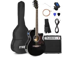 Elektrisch akoestische gitaar - MAX ShowKit gitaarset met 40W gitaar versterker, gitaar stemapparaat, gitaartas en plectrum - Zwart