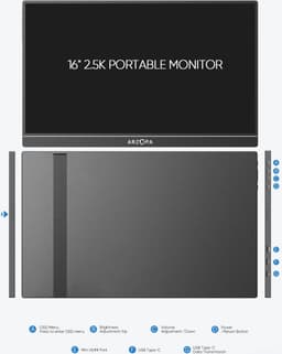 Arzopa Z1RC 2.5K - Portable QHD Monitor - 100% sRGB - Hoge Kleurechtheid - 60hz - 16 inch — thumbnail 8