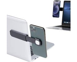 Uitschuifbare Telefoon houder voor achter laptop - Telefoon standaard geschikt voor iPhone Magsafe magneet - Zwart - Provium
