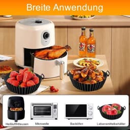 Siliconen vormen voor heteluchtfriteuse - 2 stuks - herbruikbaar - geschikt voor 8 liter - airfryer accessoires — thumbnail 3