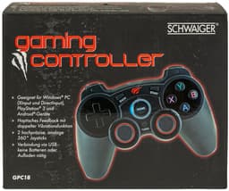 Schwaiger USB Gaming Controller Gamepad Pad 2x Vibration voor PC PS3 Android TV — thumbnail 3