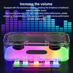 OLOEY Bluetooth-luidspreker Stereo-surroundgeluid - met RGB-atmosfeerlicht en mechanische toetsen - waterdicht draagbaar geluid van de lPX5-klasse - geschikt voor mobiele telefoons, tablets en computers — thumbnail 5