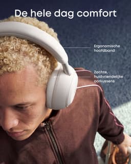 soundcore Space 2 by Anker, Active Noise Cancelling Koptelefoon, Comfortabele Pasvorm, 50H Speeltijd, LDAC Hi-Res Draadloze Audio, Dual Connection, Helderre Gesprekken, Bluetooth 6.1, Nap Mode, Draagdetectie — thumbnail 3