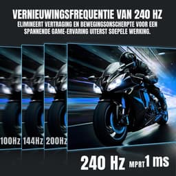 TIM® Gaming Monitor 240hz - Gaming Monitor - Zwart - ‎‎19cm x 55cm x 42cm — thumbnail 2