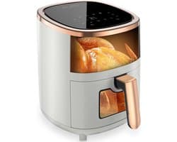 Heteluchtfriteuse - Airfryer - Gezond Koken - Groot 6L Venster - 6 Liter - Wit