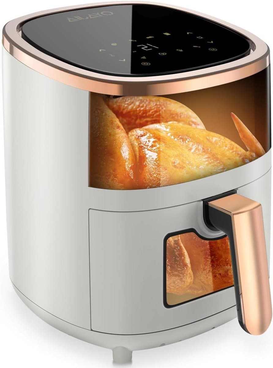 Heteluchtfriteuse - Airfryer - Gezond Koken - Groot 6L Venster - 6 Liter - Wit — afbeelding 1