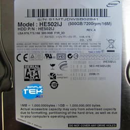 Harde Schijf - Opslagmedium - Bestanden Opslaan - SATA Interface - 500 GB - Zilver — thumbnail 2