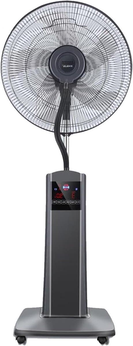 Mistventilator Staande Ventilator - Sproei Koeling - Verfrissing Binnen - 3 Windsnelheden Afstandsbediening - 1.7L Reservoir - Zwart — afbeelding 1