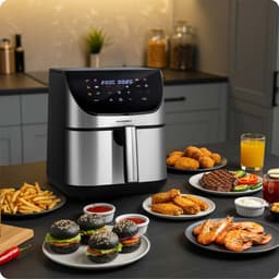 Berdsen BD-659 Serie - Airfryer - 1700W - 8L - Zilver — thumbnail 4