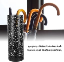 Stijlvolle metalen parapluhouder voor entree, vrijstaande regenopvang en wandelstokopslag, ideaal voor thuis en kantoordecor — thumbnail 4