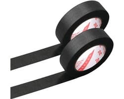 Textured Paper Tape 10mm x 50m - Schrijfbare Maskingtape voor Schilderen, Knutselen en DIY Projecten - Zwart