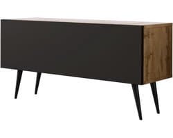 TV-kast - Media meubel - Woonkamer inrichten - Moderne stijl - 100 cm breed - Eiken Zwart Mat