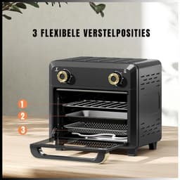 RVV® Heteluchtoven - Oven - Airfryer Oven - 10 Liter - Zwart - 32cm x 28cm x 30cm — thumbnail 3