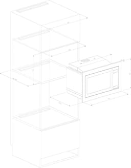 Inbouw Magnetron - Compacte Oven - Snel Opwarmen - 700 Watt Vermogen - 17 Liter Capaciteit - Zwart — thumbnail 2