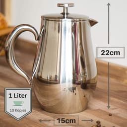 White-Label® French Press Koffiemaker - Koffiepers - Verse Koffie Maker — thumbnail 4