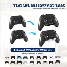 Hoofdtelefoon wandhouder voor gaming accessoires, geschikt voor PS4, PS5, Xbox One en Switch, set van 2, zwart en wit — thumbnail 3