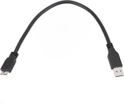 USB 3.0 Kabel - Datakoord - Externe Schijf - Snelle Gegevens - 31 x 2 x 1 cm - Zwart — thumbnail 1