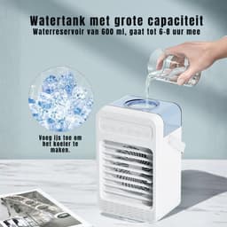 DnA® Airco Zonder Afvoerslang - Mobile Aircooler - Aircooler - 600ML Water Tank - Wit - 11cm x 15cm x 25cm — thumbnail 5