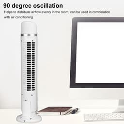 Allecto - Omnibreeze Bladloze Torenventilator - Stille 90° Oscillatie Desk Fan voor Thuis en Kantoor - USB Aansluiting (Wit) — thumbnail 4