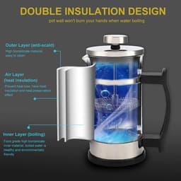 Allecto - Handperskoffiepot - Hittebestendig borosilicaatglas - Dubbele filtratie - Rood - Handmatig koffiezetten - Vaatwasserbestendig - Geschikt ... — thumbnail 5